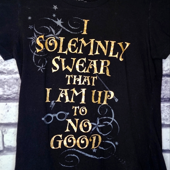 Licensed Black & Gold Harry Potter T-Shirt - M (7/9) - Picture 4 of 4